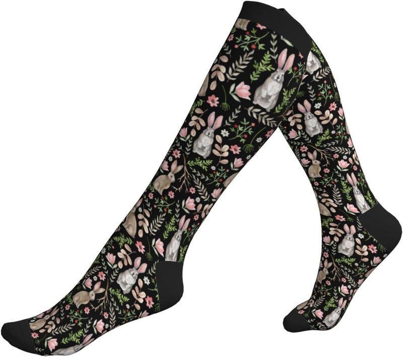 Figtihw Tie Dye Compression Socks Knee High Support Socks For Women Men Running Athletic Hiking - Image 2